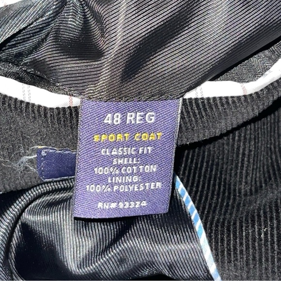 Stafford Corduroy Blazer 48R Elbow Patch Classic Fit 100% Cotton Black Men’s - Picture 8 of 14